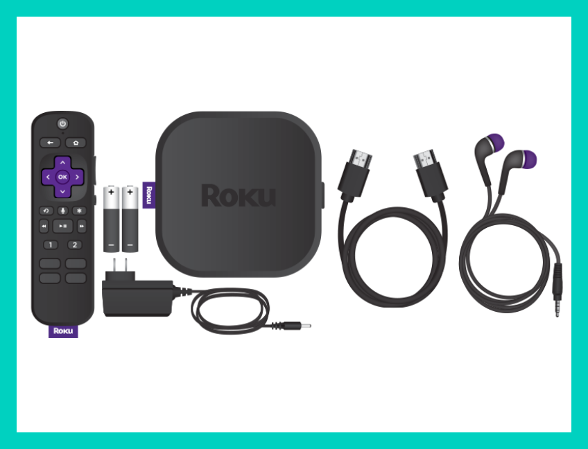 What's in the box?! The Roku Ultra, Roku voice remote with two AA batteries, HDMI cable, power supply and a pair of earbuds for private listening. (Photo: Amazon)