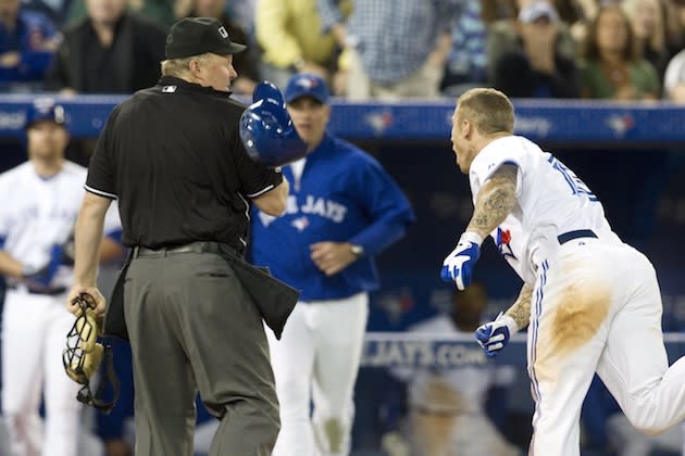 Brett Lawrie's thrown helmet hits umpire, suspension likely (Video)