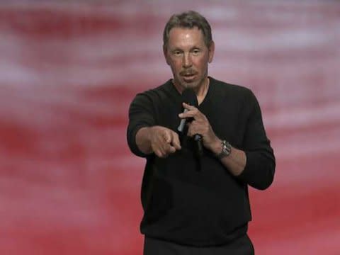 Larry Ellison pointing