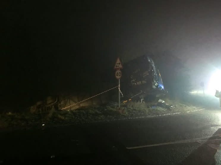 The Met Office issued a fog warning following the crash (SWNS)