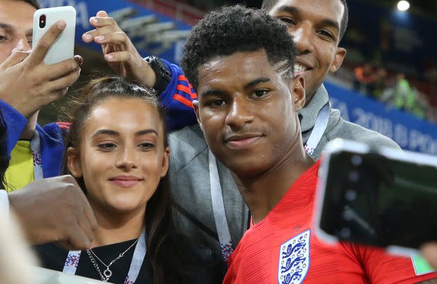 Lucia Loi and Marcus Rashford in 2018 (Photo: Jean Catuffe via Getty Images)