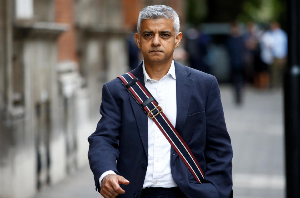 Mayor of London Sadiq Khan walks in Westminster, London, Britain August 28, 2019. REUTERS/Henry Nicholls