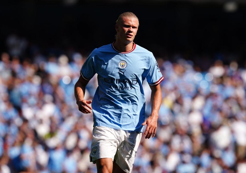 Manchester City’s Erling Haaland took just eight touches on Saturday (Martin Rickett/PA) (PA Wire)