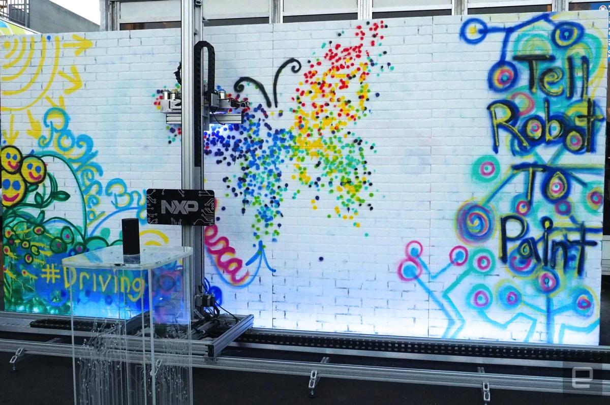 this robot to graffiti a wall for |