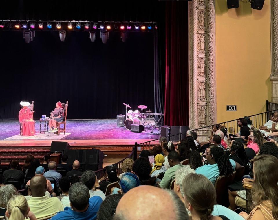 A large crowd gathered on July 9 at Scottish Rite Auditorium in Collingswood for a visit from award-winning journalist Nikole Hannah-Jones.