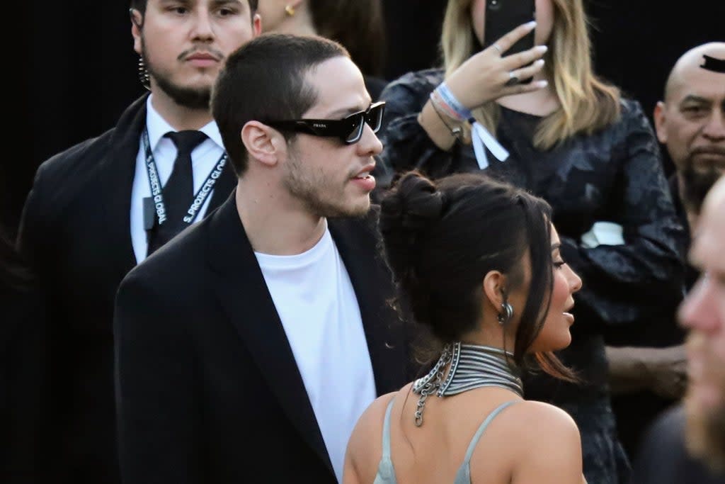 Pete Davidson supported girlfriend Kim Kardashian at the premiere of her family’s new reality TV show, The Kardashians  (APEX / MEGA)