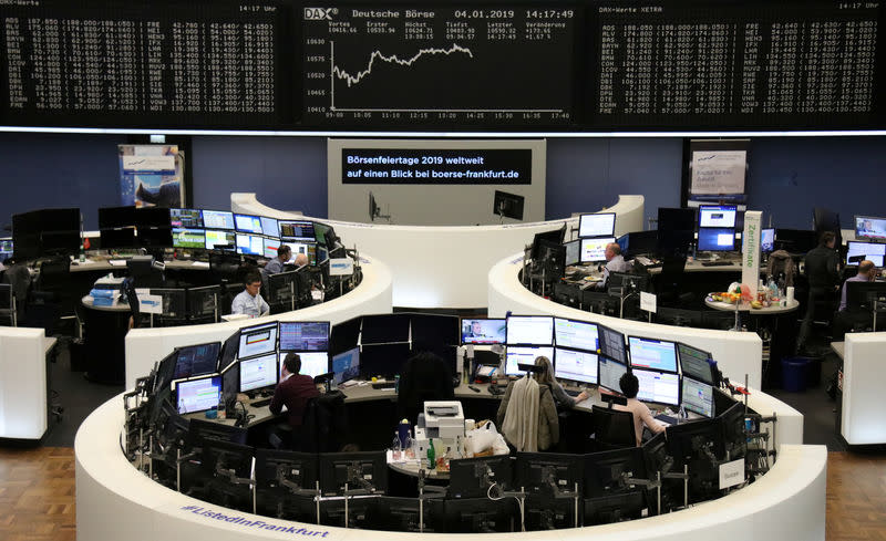 The German share price index DAX graph is pictured at the stock exchange in Frankfurt, Germany, January 4, 2019. REUTERS/Staff