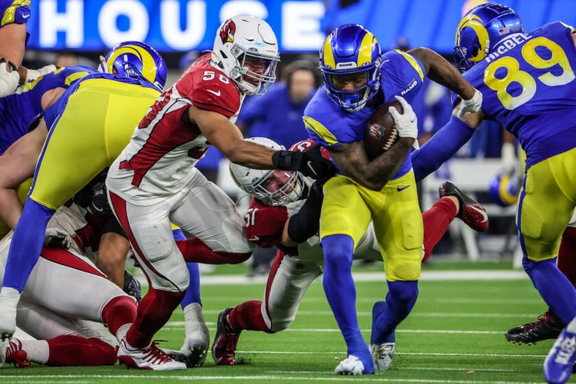 Inglewood, CA, Monday, January 17, 2022 - Los Angeles Rams running back Cam Akers.