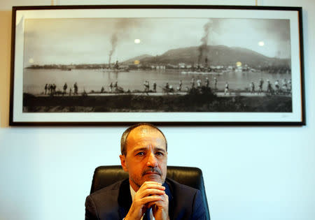 Jean-Guy Talamoni, Corsica's regional parliament speaker, poses during an interview with Reuters in Ajaccio, on the French Mediterranean island of Corsica, January 31, 2018. Picture taken January 31, 2018. REUTERS/Jean-Paul Pelissier