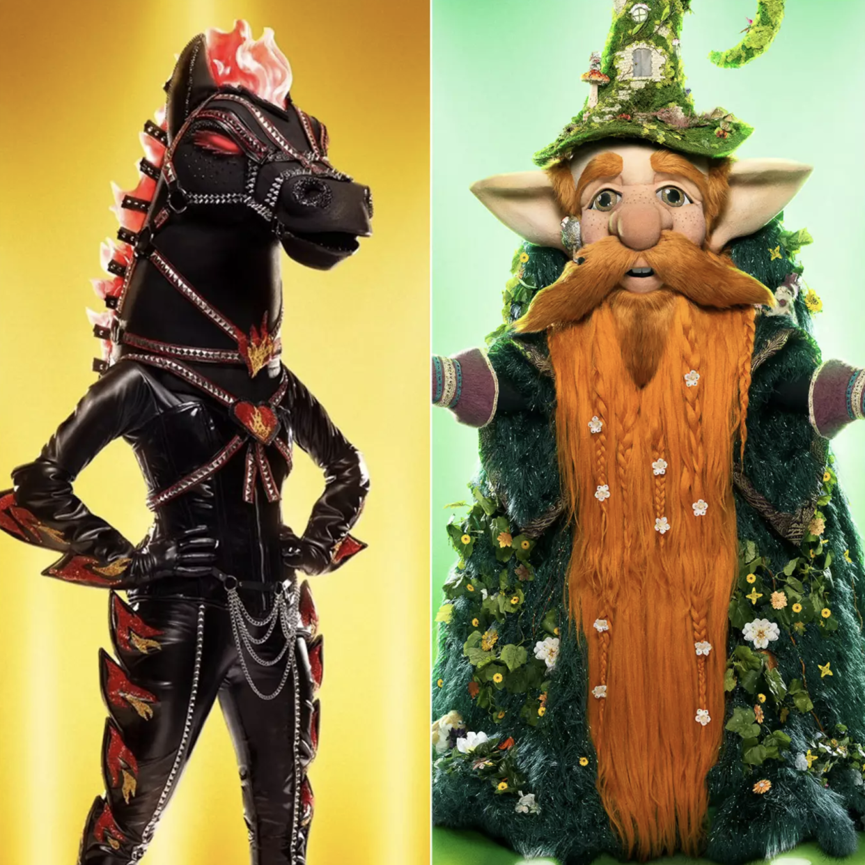 The Mustang and Gnome go home on 'The Masked Singer.' (Photos: Fox)