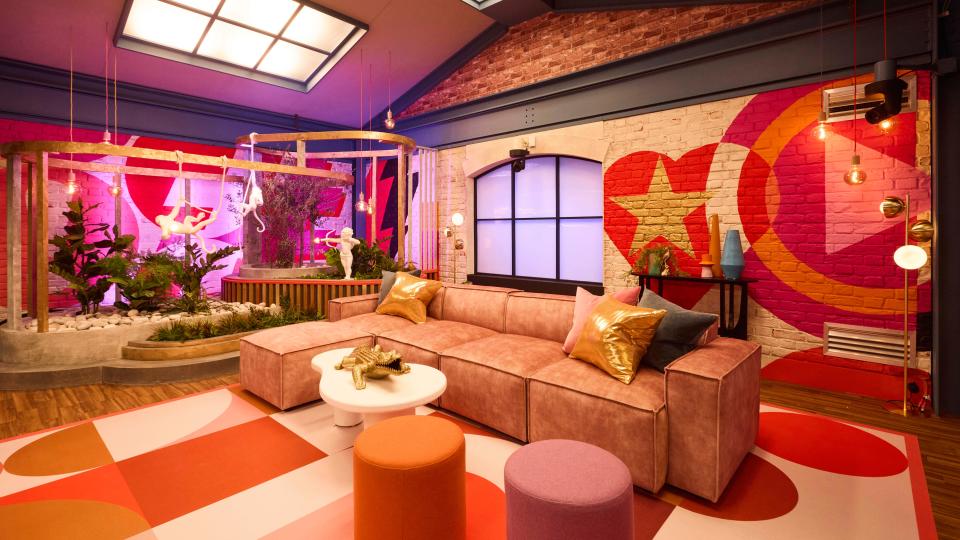 The sofa area from the Celebrity Big Brother 2024 house