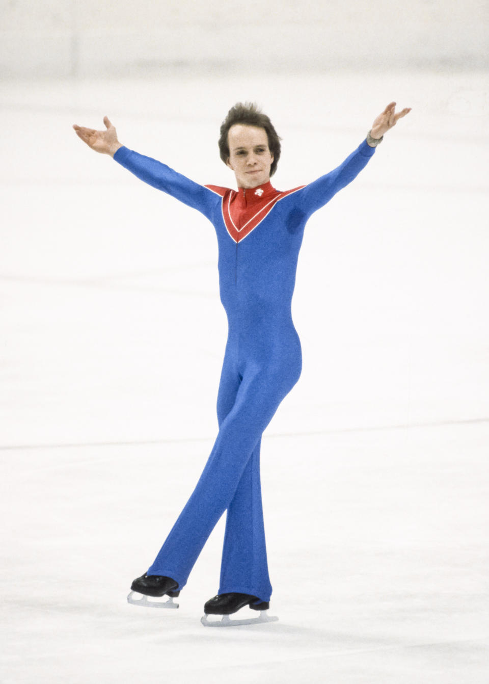 The American fan favorite skates his long program during the&nbsp;men's singles&nbsp;competition&nbsp;at the 1984 Winter Olympics in Sarajevo, Yugoslavia, on Feb. 16.