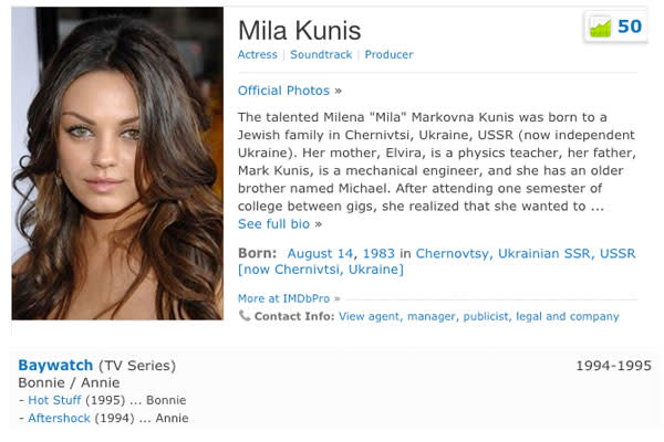 mila kunis credits