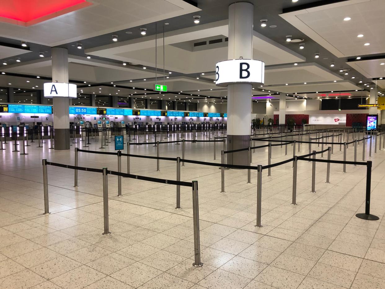 Empty quarter: Gatwick Airport North Terminal, from which no more than 12 flights are set to depart today (Simon Calder)