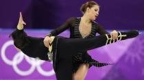 Figure Skating - Pyeongchang 2018 Winter Olympics - Ice Dance free dance competition final - Gangneung, South Korea - February 20, 2018 - Alisa Agafonova and Alper Ucar of Turkey perform. REUTERS/Lucy Nicholson