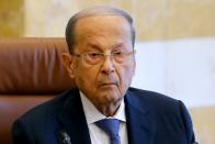 Lebanon's President Michel Aoun presides a cabinet session at the Baabda palace