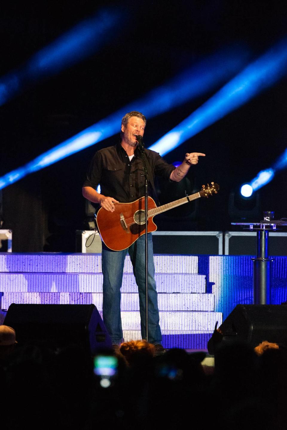 Country star Blake Shelton performs in Paso Robles in this file photo from 2019.