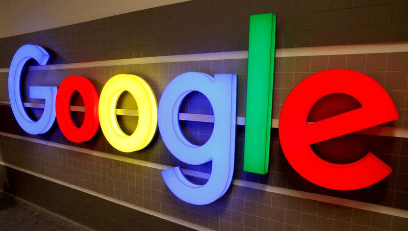 FILE PHOTO: An illuminated Google logo is seen inside an office building in Zurich, Switzerland December 5, 2018. REUTERS/Arnd Wiegmann/