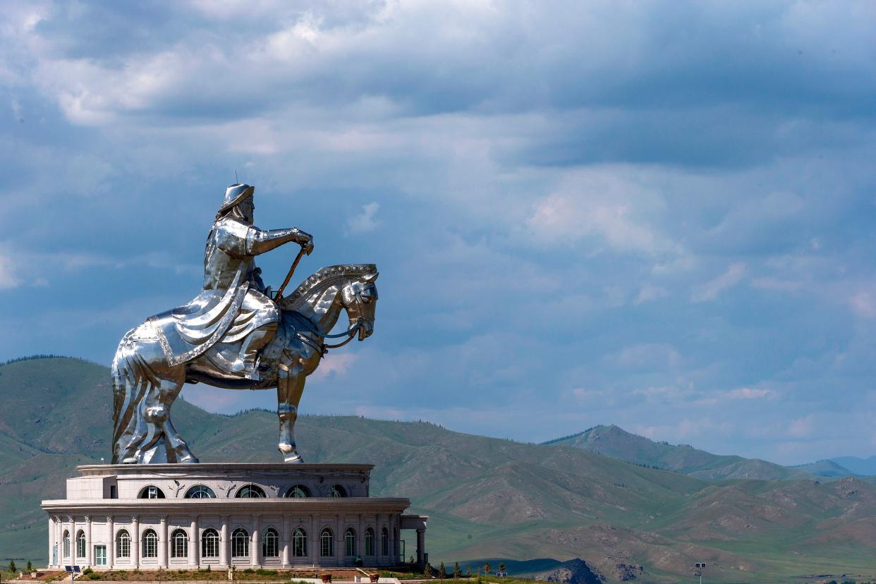 The Genghis Khan equestrian statue, the world’s largest equestrian statue, in Tsonjin Boldog, near Ulan Baator (JOEL SAGET/AFP via Getty Images)