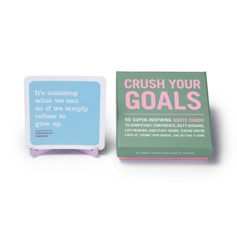 <p><a href="https://go.redirectingat.com?id=74968X1596630&url=https%3A%2F%2Fwww.target.com%2Fp%2F40ct-crush-your-goals-inner-truth-deck-inspiring-cards-and-affirmation-card-deck%2F-%2FA-80368815&sref=https%3A%2F%2Fwww.oprahdaily.com%2Fstyle%2Fg39947114%2Fbest-graduation-gifts-for-her%2F" rel="nofollow noopener" target="_blank" data-ylk="slk:Shop Now;elm:context_link;itc:0;sec:content-canvas" class="link ">Shop Now</a></p><p>Crush Your Goals Inner Truth Deck Inspiring Cards and Affirmation Card Deck</p><p>target.com</p><p>$13.30</p><span class="copyright">Knock Knock</span>