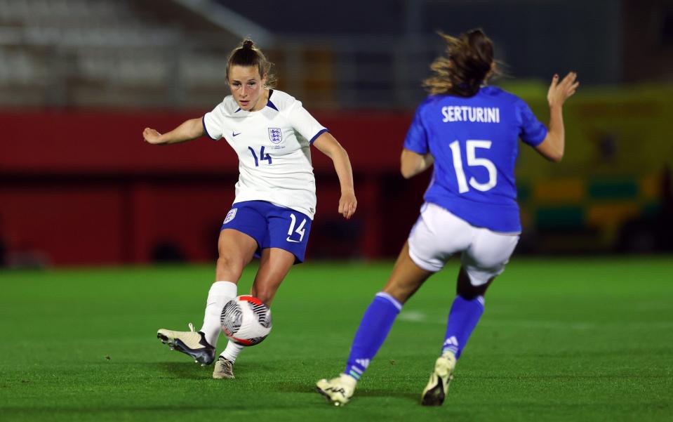 Ella Toone crosses the ball