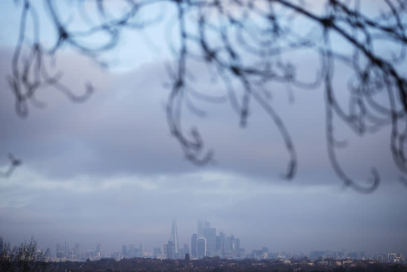 The city of London financial district is seen in London, Britain