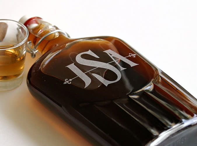 Monogrammed Flask