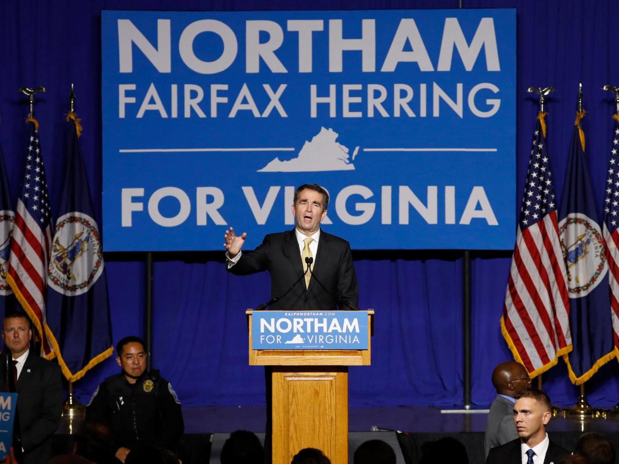 Democratic candidate for governor Ralph Northam speaks after his election night victory at the campus of George Mason University in Fairfax: Aaron P. Bernstein/Reuters