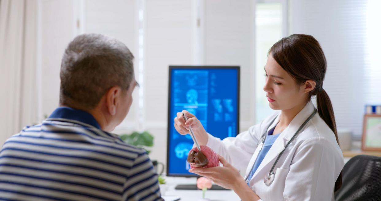 Dementia doctor with patient