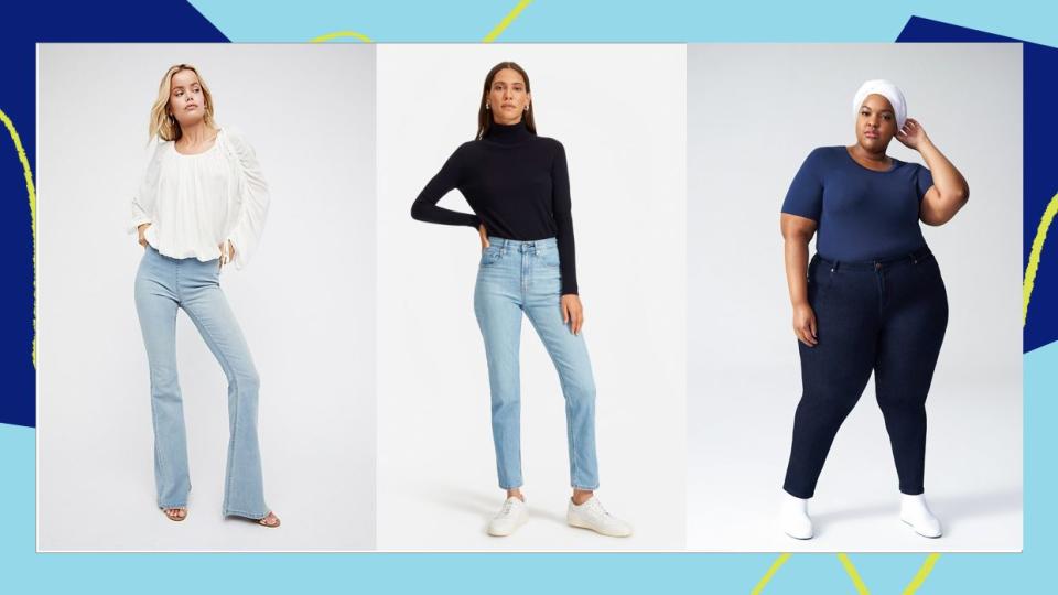 We found&nbsp;reviewer-recommended jeans in the most popular styles and fits, ranging from <a href="https://www.huffpost.com/entry/mom-jeans-that-actually-fit-and-flatter-your-figure_l_5cacf3b3e4b0d6eb63c05ad3" target="_blank" rel="noopener noreferrer">mom jeans</a> and&nbsp;<a href="https://www.huffpost.com/entry/no-youre-not-having-a-flashback-flare-jeans-are-back_l_5d8280fee4b070d468c6139e" target="_blank" rel="noopener noreferrer">flare jeans</a>, to jeans for <a href="https://fave.co/36kEOec" target="_blank" rel="noopener noreferrer">curvy figures</a> and jeans for <a href="https://fave.co/38yptYZ" target="_blank" rel="noopener noreferrer">smaller waists and larger thighs</a>. Keep scrolling for the top-rated ones. (Photo: HuffPost)