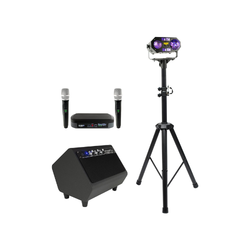 VocoPro SmartOke Pro 100W Active 2.1 Karaoke System with Two Wireless Microphones