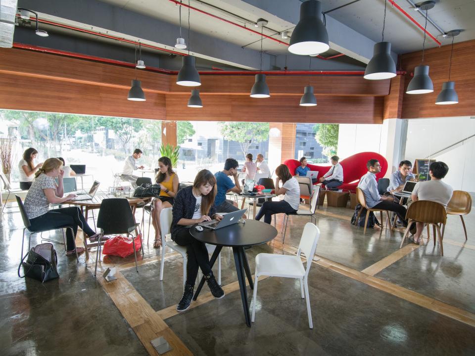 The main coworking area.