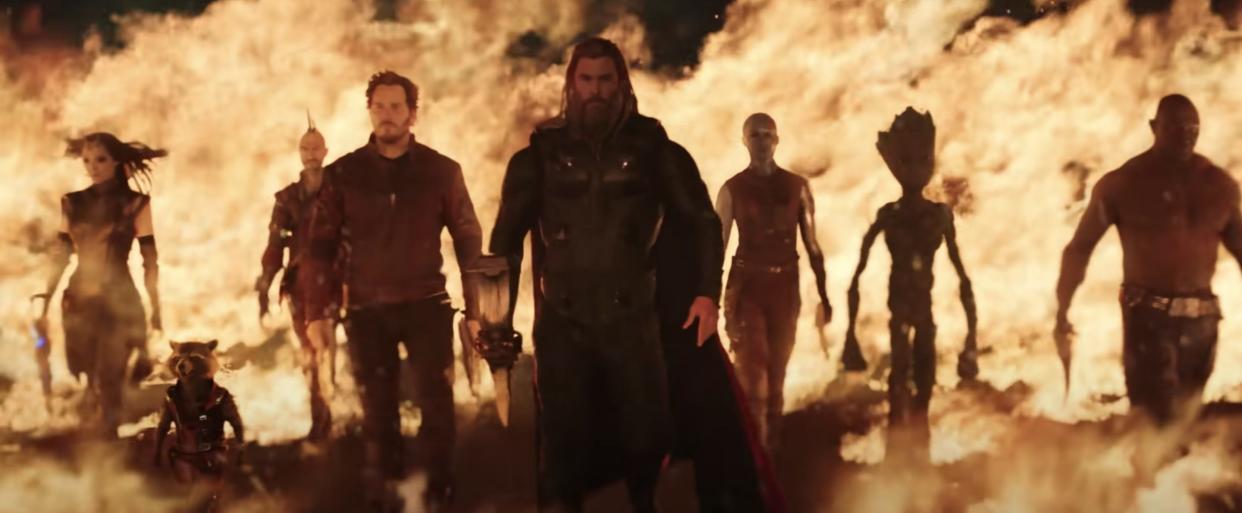 Thor and the Guardians of the Galaxy in "Thor: Love and Thunder."