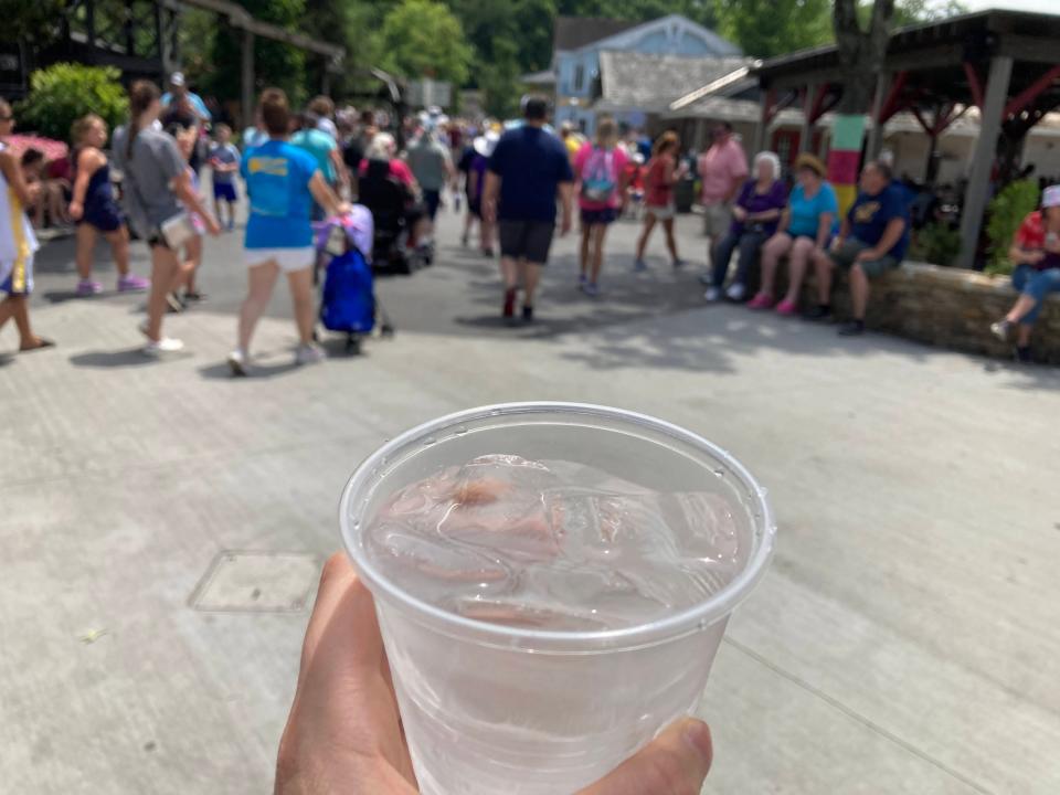 A cup of ice water at Dollywood.