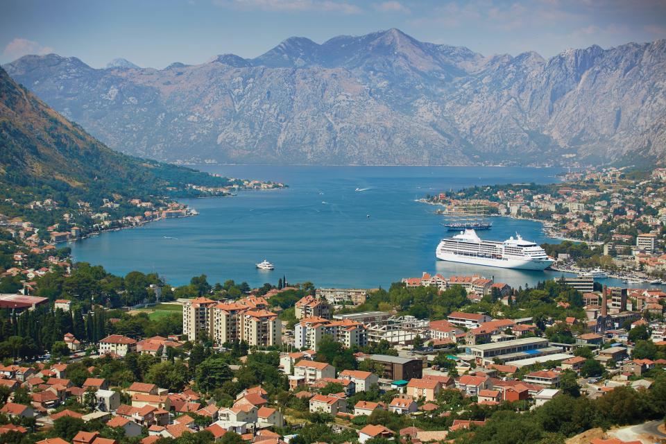 Seven Seas Mariner docked in Kotor, Montenegro