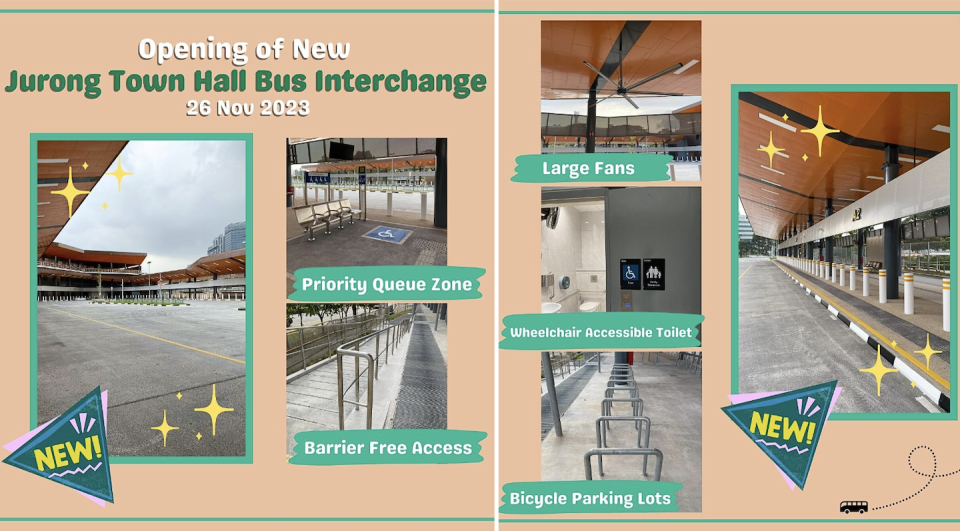 Inclusive and family-friendly facilities at new Jurong Town Hall Bus Interchange (Photos: Land Transport Authority/Facebook)