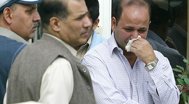 Iftikhar crying at Shafilea's funeral. Source: AAP