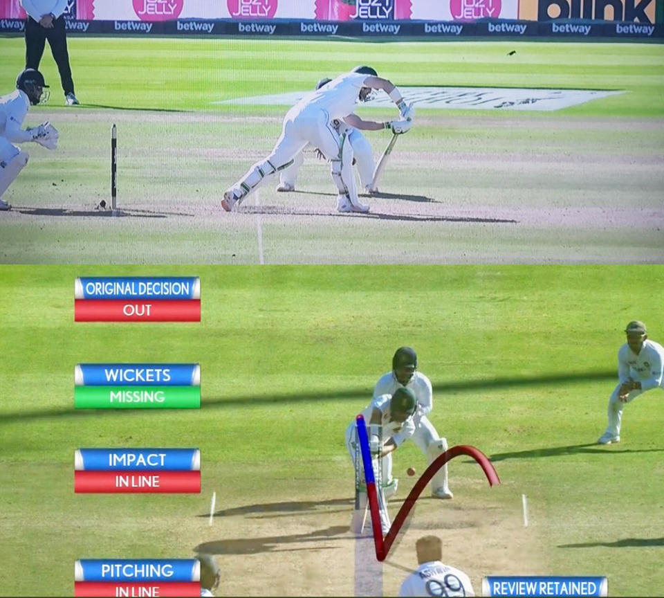 The controversial DRS call, pictured here during the third Test between South Africa and India.