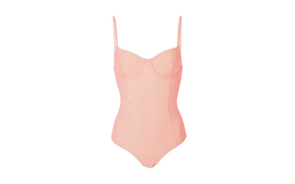 Onia Isabella Seersucker One Piece Swimsuit