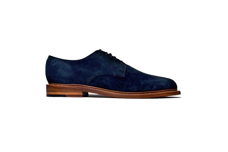 Oak Street Bootmakers navy suede plain toe blucher (was $476, 50% off)