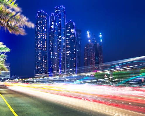 <span class="caption">Abu Dhabi is turning itself into one of the world's leading tech hubs. </span> <span class="attribution"><a class="link " href="https://www.shutterstock.com/image-photo/traffic-lights-on-street-abu-dhabi-264424121" rel="nofollow noopener" target="_blank" data-ylk="slk:Patryk Kosmider/Shutterstock;elm:context_link;itc:0;sec:content-canvas">Patryk Kosmider/Shutterstock</a></span>