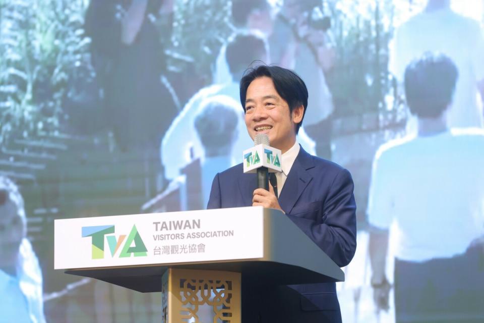 賴清德出席「2023年財團法人台灣觀光協會捐贈人年會暨成立67週年慶祝茶會」。   圖：總統府提供