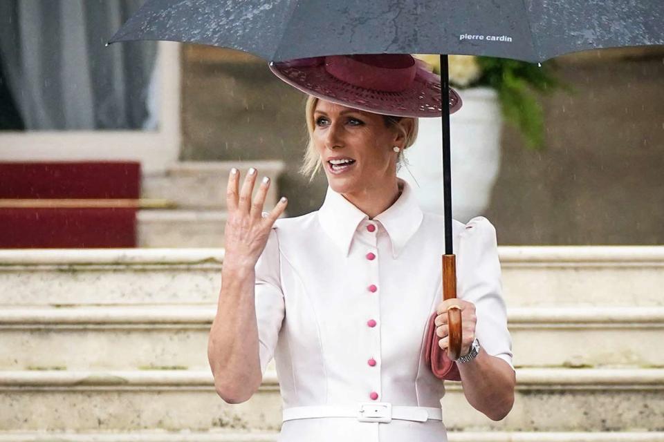 <p>Yui Mok/POOL/AFP/Getty</p> Zara Tindall attends a Buckingham Palace garden party on May 21, 2024