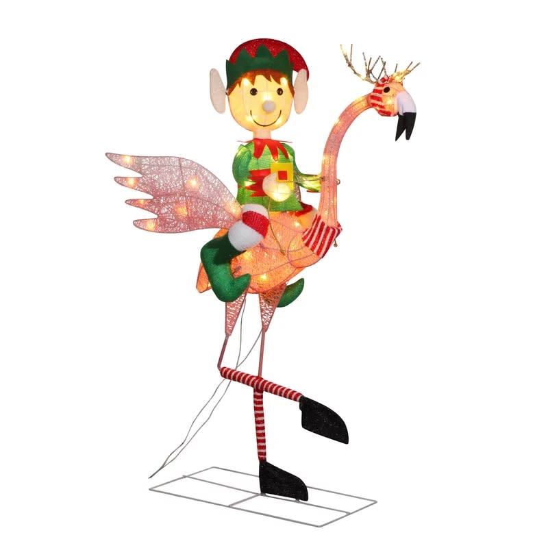 outdoor christmas decorations haute decor flamingo boy lighted