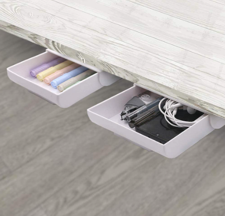 2 pack Under Desk Drawer Organizer