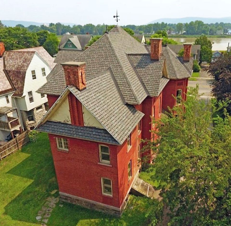 A view from the rear of the Samson J. Friendly House overlooking the Chemung River in Elmira.