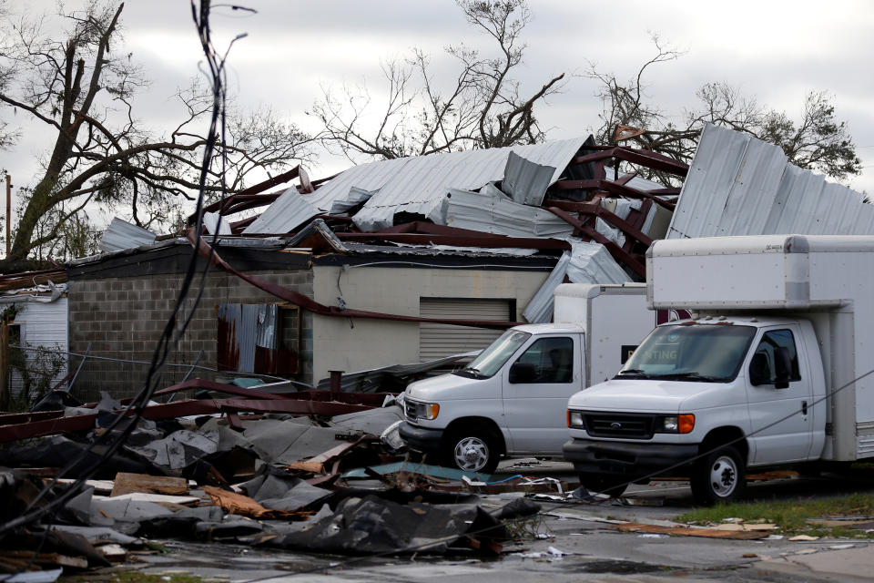 Buildings damaged in Panama City.