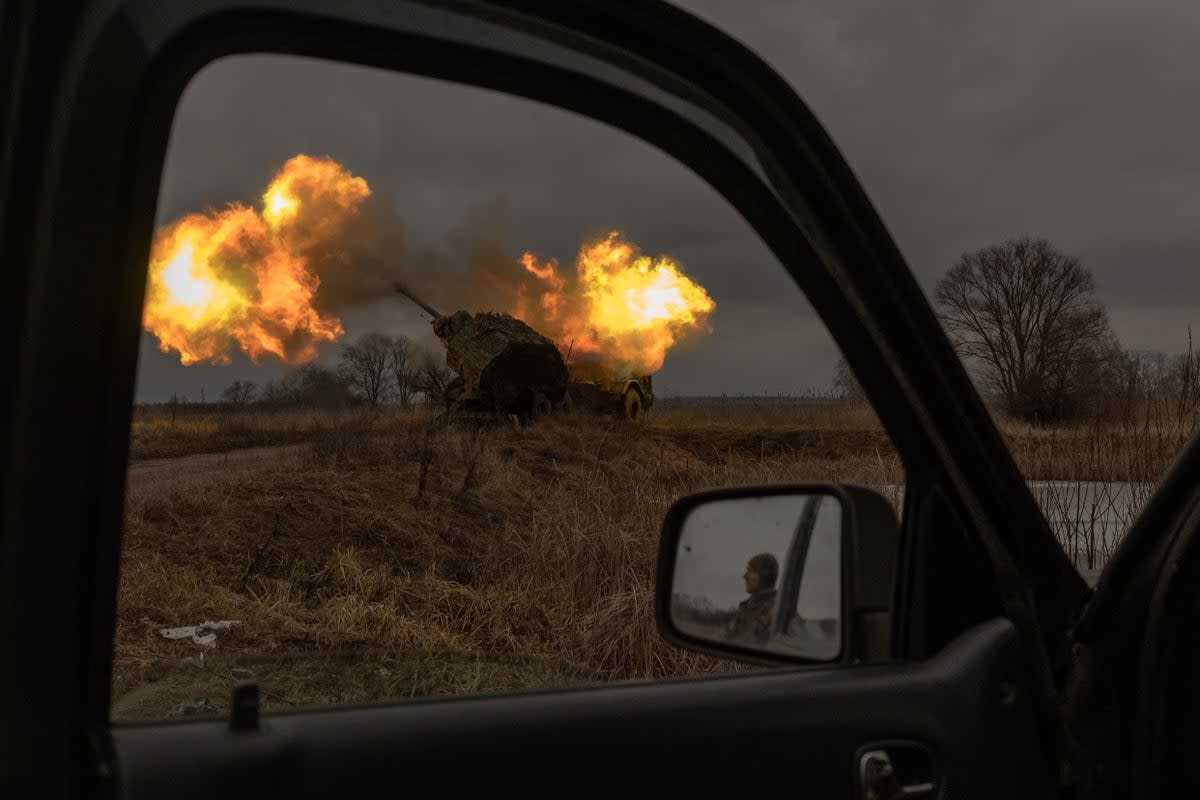 Ukrainian forces fire a Swedish-made Archer Howitzer in the Donetsk region last week  (AFP)