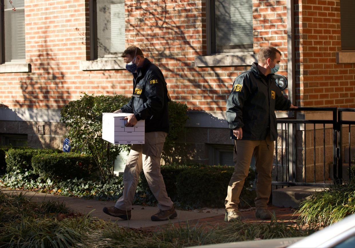 FBI agents removed items from the German Village home of then-Public Utilities Commission of Ohio Chairman Sam Randazzo in Columbus on Nov. 16, 2020.