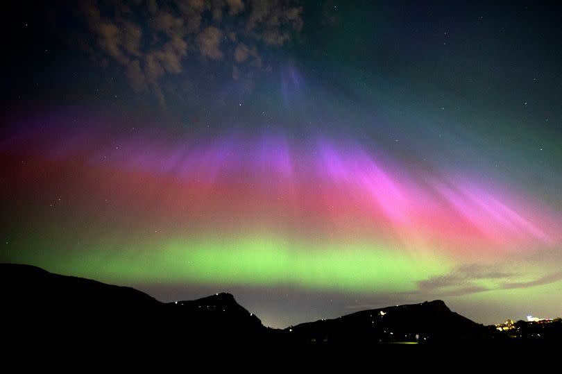 The aurora borealis, also known as the northern lights, in the UK on Friday night